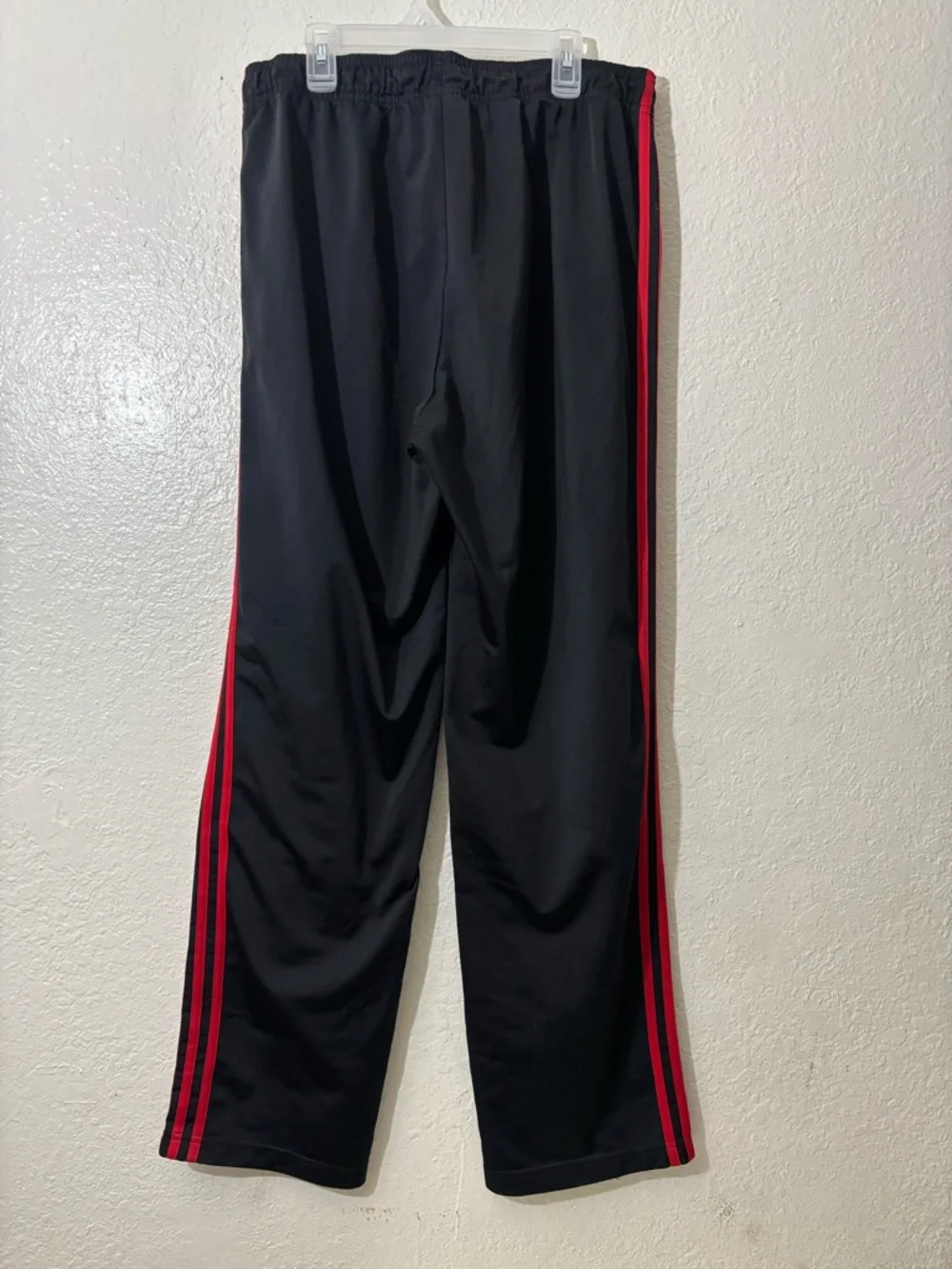 adidas Black Joggers with Red Side Stripes